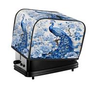 Housse pour grille-pain à 4 tranches - Bleu - Branche de paon - Fleurs - Petit appareil - Grille-pain - Couverture anti-poussière - Cadeaux de cuisine