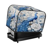 Housse pour grille-pain à 4 tranches Bleu paon fleurs blanches Petit appareil grille-pain Housse anti-poussière Cadeaux de cuisine