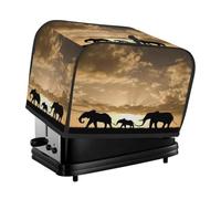 Housse pour grille-pain à 4 tranches - Famille d'éléphants africains - Petit appareil électroménager - Cadeau de cuisine