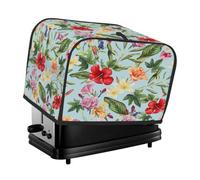 Housse pour grille-pain à 4 tranches - Fleurs tropicales colorées - Feuilles - Petit appareil - Cadeau de cuisine