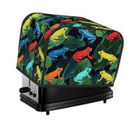 Housse pour grille-pain à 4 tranches - Grenouilles colorées - Feuilles tropicales - Petit appareil - Cadeau de cuisine