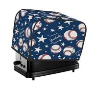 Housse pour grille-pain à 4 tranches Motif étoiles de baseball Bleu marine Petit appareil Grille-pain Housse anti-poussière Cadeaux de cuisine