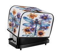Housse pour grille-pain à 4 tranches - Motif libellule violette et orange - Petit appareil - Cadeau de cuisine