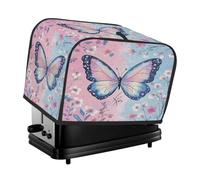 Housse pour grille-pain à 4 tranches - Motif papillon - Rose et bleu - Pour petit appareil électroménager - Cadeau de cuisine