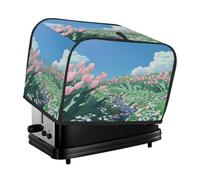 Housse pour grille-pain à 4 tranches - Tulipes roses et fleurs sauvages blanches - Petit appareil électroménager - Cadeau de cuisine