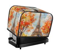 Housse pour grille-pain aquarelle Tour Eiffel 2 tranches, grille-pain d'automne Paris confortable avec poche résistante aux taches et à la poussière pour petits appareils de cuisine