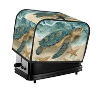 Housse pour grille-pain tortue de plage, étoile de mer, 2 tranches, grille-pain de mer confortable avec poche, résistant aux taches, à la poussière, protection pour petits appareils de cuisine