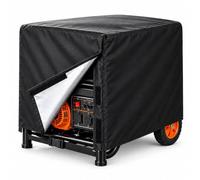Housse pour Groupe Électrogène pour Könner & Söhnen KS 9500iDE ATSR, Tissu Oxford 420D avec Doublure Argentée, Ouverture Latérale et Sangle à Boucle pour Rangement,A Black