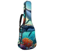 Housse pour guitare acoustique, magnifique étui pour guitare de 101,6 cm, 101,6 cm, avec sac de transport étanche, baleine mignonne, multicolore, 42.9x16.9x4.7 in, Sac pour guitare