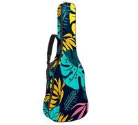 Housse pour guitare acoustique, magnifique étui pour guitares de 40/41/42 pouces, imperméable, avec couche de protection et plusieurs poches, feuilles de noix de coco, Multicolore #08, 42.9x16.9x4.7