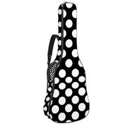 Housse pour guitare basse à pois noirs et blancs de 101,6 cm, housse pour guitare électrique de 101,6 cm, housse imperméable en tissu Oxford pour guitare électrique acoustique classique, ukulélé, Pois