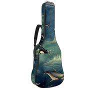 Housse pour guitare basse avec baleine du monde marin vintage de 101,6 cm, 104,1 cm, housse imperméable en tissu Oxford pour guitare électrique acoustique classique, ukulélé, Baleine du monde marin