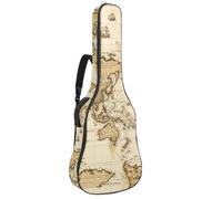Housse pour guitare basse avec carte politique vintage du monde, housse pour guitare électrique de 101,6 cm, 104,1 cm, housse imperméable Oxford pour guitare électrique acoustique, classique, ukulélé,