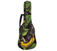 Housse pour guitare basse avec feuilles de banane Gorilla - Housse pour guitare acoustique de 101,6 à 104,1 cm - Imperméable - Oxford - Pour guitare électrique acoustique classique, ukulélé, Feuilles