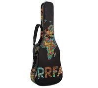 Housse pour guitare basse avec imprimé Peace World - Housse pour guitare électrique de 101,6 à 104,1 cm - Imperméable - Oxford - Pour guitare électrique acoustique classique, ukulélé, Imprimé Peace