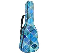 Housse pour guitare basse avec imprimé triangle aquarelle bleue, housse de guitare électrique de 101,6 à 104,1 cm, housse imperméable en tissu Oxford pour guitare électrique acoustique classique,