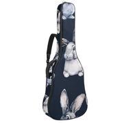 Housse pour guitare basse avec lapins magiques bleus de 101,6 à 104,1 cm, housse imperméable en tissu Oxford pour guitare électrique acoustique classique, ukulélé, Lapins magiques mignons bleus,