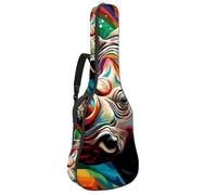 Housse pour guitare basse avec motif animal rhinocéros 42, housse pour guitare électrique de 101,6 cm, 104,1 cm, imperméable en tissu Oxford pour guitare acoustique classique, ukulélé, Art Animal