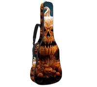 Housse pour guitare basse avec motif château d'Halloween 52, housse pour guitare électrique de 101,6 cm, 104,1 cm, housse imperméable Oxford pour guitare électrique acoustique classique, ukulélé,