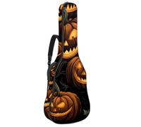 Housse pour guitare basse avec motif citrouille d'Halloween 85, housse pour guitare acoustique de 101,6 cm, 104,1 cm, sac de transport imperméable Oxford pour guitare électrique acoustique classique,