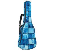 Housse pour guitare basse avec motif damier bleu artistique de 101,6 x 104,1 cm, housse de transport pour guitare électrique acoustique classique, ukulélé, Art Blue Checkerboard, 42.9x16.9x4.7 in,