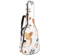 Housse pour guitare basse avec motif floral mignon de chien Corgi, housse pour guitare électrique de 101,6 à 104,1 cm, housse imperméable Oxford pour guitare électrique acoustique classique, ukulélé,