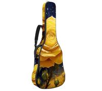 Housse pour guitare basse avec motif galaxie jaune rose esthétique de 101,6 cm et 104,1 cm, housse de transport Oxford imperméable pour guitare électrique acoustique classique, ukulélé, Esthétique