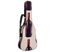 Housse pour guitare basse avec motif vin rouge dessiné à la main, housse pour guitare électrique de 101,6 à 104,1 cm, imperméable en tissu Oxford pour guitare électrique acoustique classique, ukulélé,