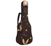 Housse pour guitare basse avec surpiqûre magique marron et lapin, housse pour guitare électrique de 101,6 à 104,1 cm, imperméable en tissu Oxford pour guitare électrique acoustique classique, ukulélé,