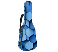 Housse pour guitare basse avec texture géométrique bleue 152,4 cm, housse pour guitare électrique de 101,6 à 104,1 cm, sac de transport Oxford imperméable pour guitare électrique acoustique classique,