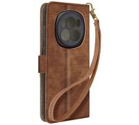 Housse Pour Honor Magic 6 Pro Effet Brossé Portefeuille Et Support Marron