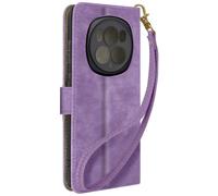 Housse Pour Honor Magic 6 Pro Effet Brossé Portefeuille Et Support Violet