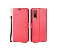 Housse pour HTC Desire 22 Pro 5G - etui coque pochette portefeuille + film ecran - ROUGE -