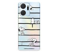 Housse pour Huawei Honor X7A Officiel de Peanuts Snoopy Rayures pour protéger votre téléphone portable Coque Huawei en silicone transparent souple avec licence officielle Snoopy