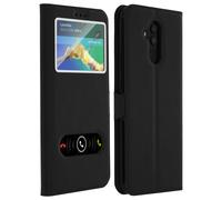 Housse Huawei Mate 20 lite Etui Double Fenêtre Coque Silicone - noir
