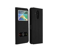 Housse pour Huawei Mate 20 lite Etui Double Fenêtre Coque Silicone Noir