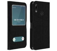 Housse pour Huawei P Smart 2019/pour Honor 10 Lite Étui Double Fenêtre Coque Silicone Noir