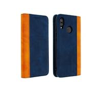 Housse pour Huawei P20 Lite Etui Folio Rangement carte Fonction support Bleu nuit
