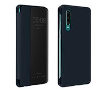 Housse pour Huawei P30 Étui Grande Fenêtre Translucide Coque Rigide Bleu nuit