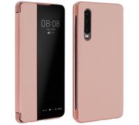 Housse pour Huawei P30 Étui Grande Fenêtre Translucide Coque Rigide Rose champagne