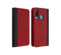 Housse pour Huawei P30 Lite Etui Folio Rangement carte Fonction support Rouge