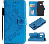 Housse pour Huawei P30 Lite Housse de téléphone portable Flip Case Cover Housse de téléphone portable Mandala bleu