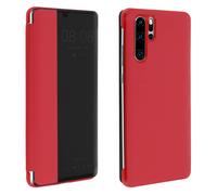 Housse pour Huawei P30 Pro Étui Grande Fenêtre Translucide Coque Rigide Rouge
