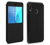 Housse pour Huawei Y9 2019 Étui à Clapet Fenêtre Coque pour Ultra-fin Noir