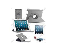 Housse pour iPad 4 3 2 Support Rotatif 360 PU Cuir, Gris + Film VERRE Trempé