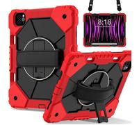 Housse pour iPad A16 11e Gnration 11 Pouces 2025 Coque Protection renforce avec support sangles et lanire Rouge COQUE POUR LISEUSE