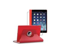 Housse pour iPad Mini 1/2/3 Support Rotatif 360 PU Cuir, Rouge + Film VERRE Trempé
