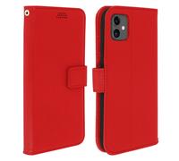 Housse iPhone 11 Etui Folio Porte carte Support Vidéo Rouge