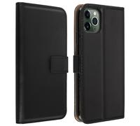Housse pour iPhone 11 Pro Cuir Véritable Porte cartes Fonction Support Antichoc Noir