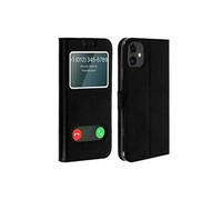 Housse iPhone 11 Protection Double Fenêtre Fonction Support - noir Noir